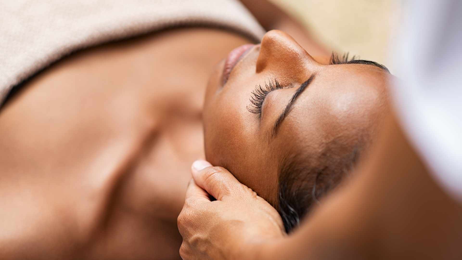 Hands on relaxing facial and massage.