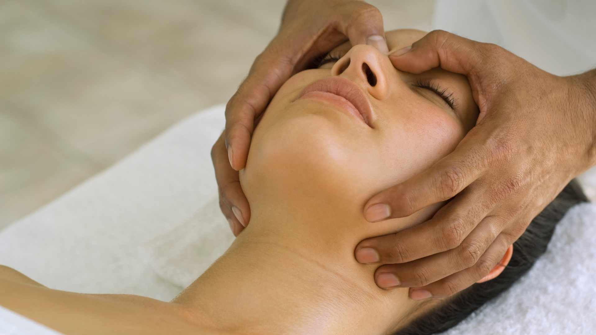 Hands on facial and relaxing massage.