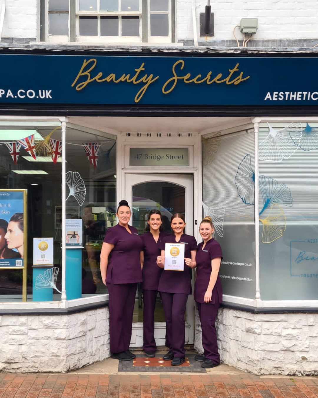 Beauty Secrets Godalming Beauty Salon Shop Front with team.