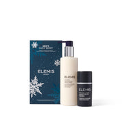 Elemis skincare products including a facial wash and cream on a white background