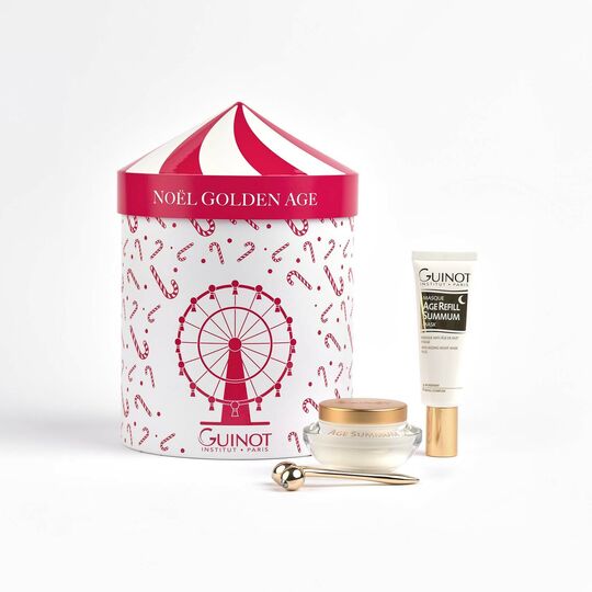 Guinot skincare set with a decorative box on a white background