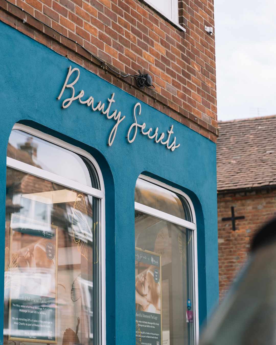 Beauty Secrets Chichester Shop front & sign.