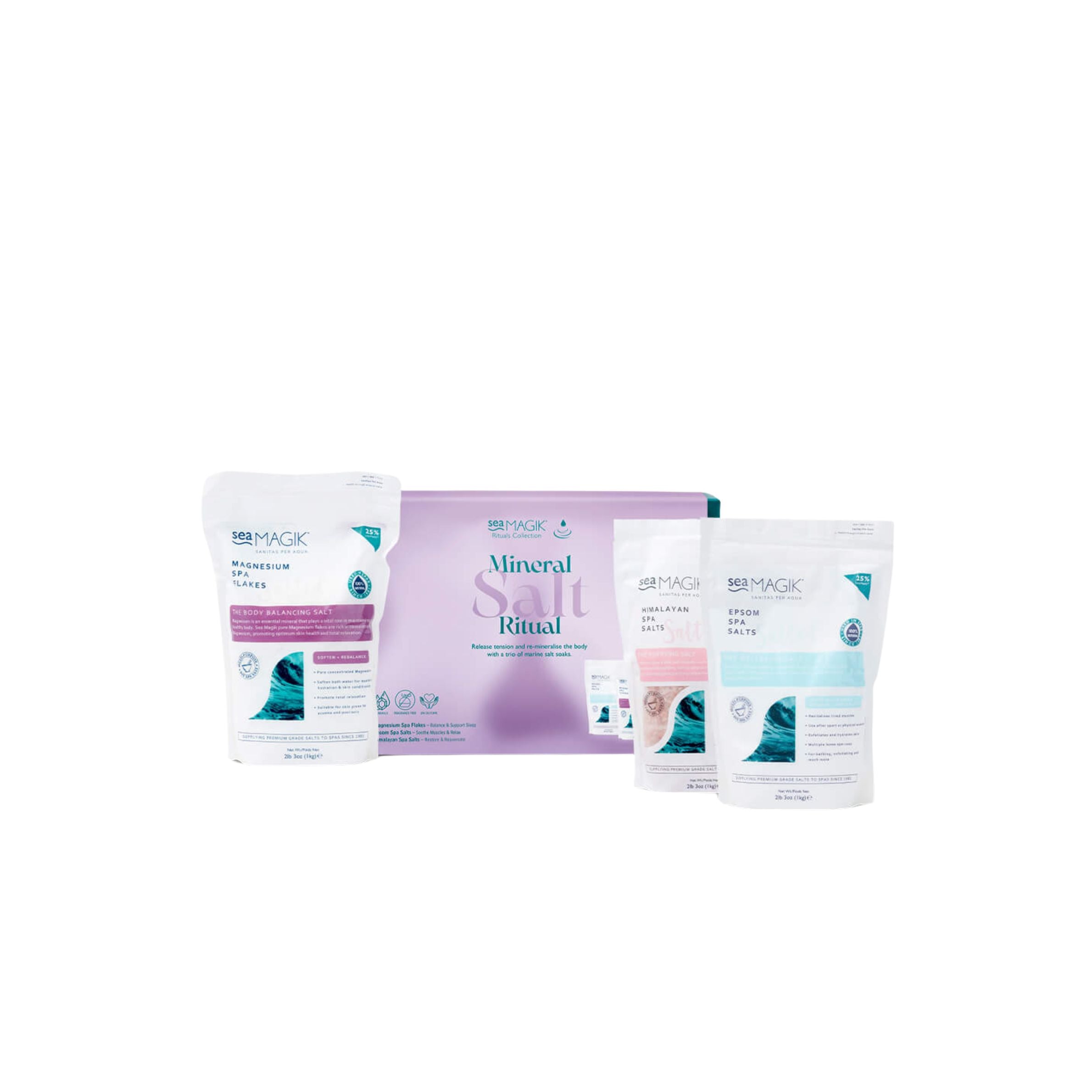 Set of skincare products with visible branding on a white background